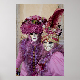 Poster Casal No Figurino Do Carnaval, Veneza
