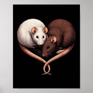 Poster Casal Pequeno Roedor Pet Feliz Rato Bonito