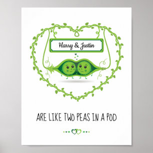 Poster casal Personalizado "Dois Ervilhas Num Pod" 2 Home
