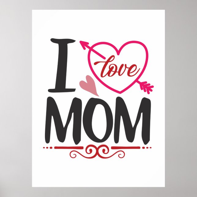 Poster Casal Presente Eu Amo Mamãe (Frente)