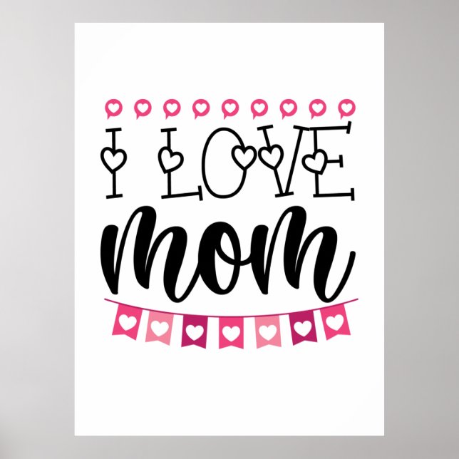 Poster Casal Presente Eu Amo Mamãe (Frente)