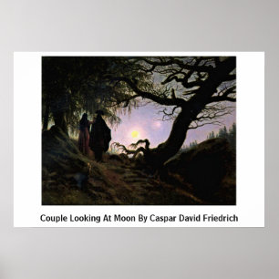 Póster Casal que olha a lua por Caspar David Friedrich