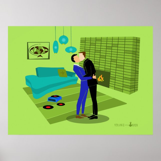 Poster Casal retrô apaixonado (Frente)