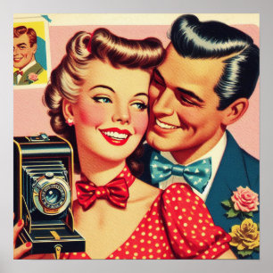 Poster Casal Retroativo Cubo