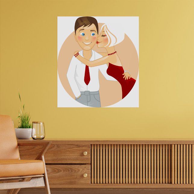 Poster Casal Romântico Beijo Cute Amor (Criador carregado)