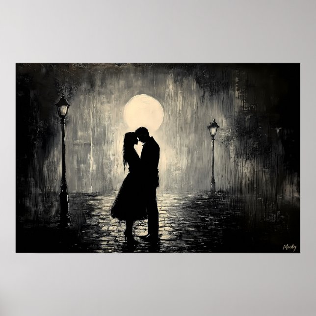 Poster Casal Romântico sob a Luz do Luar  (Frente)