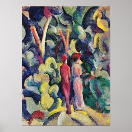 Poster Casal sobre o Caminho da Floresta por August Macke
