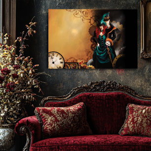 Póster Casal Steampunk vitoriano