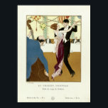 Poster Casal Vintage Art Deco Dançando Tango<br><div class="desc">Esta é uma impressão de aprimoramento digital de uma antiga ilustração da Decisão de Arte de 1914 de um casal dançando o Tango.</div>