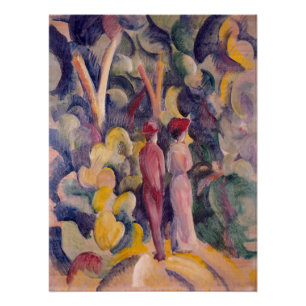 Póster Casal Vintage August Macke na Faixa Florestal