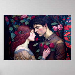 Poster Casal Vintage Romance Lovers