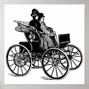Poster casal vitoriana Carruagem Wagon Art