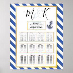 Poster Casamento à vela de barcos náuticos Anchor fabulos