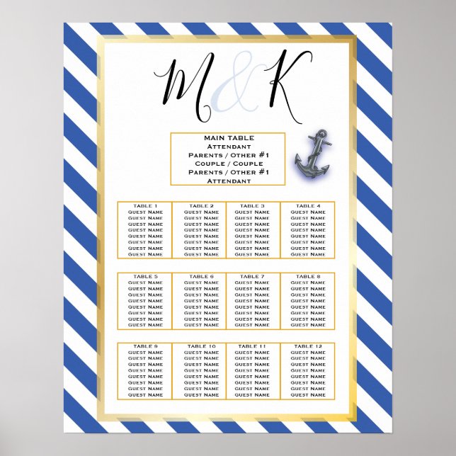 Poster Casamento à vela de barcos náuticos Anchor fabulos (Frente)