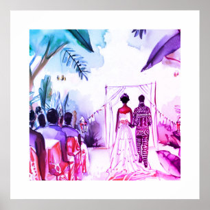 Poster Casamento afro-americano