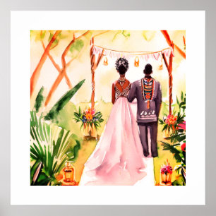 Poster Casamento afro-americano