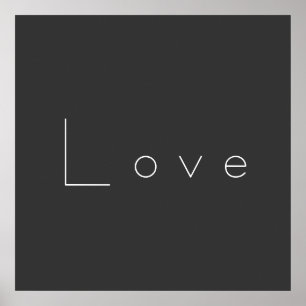 Poster Casamento Amor Branco Cinza Elegante