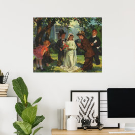 Poster Casamento Antigo, Crianças Fazem de Conta que São