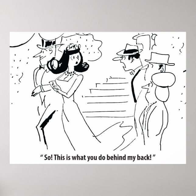 Poster Casamento às Costas Dele, Humorístico (Frente)