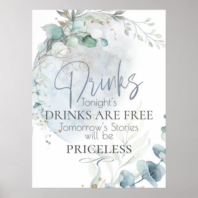 Poster Casamento | Azul poeirento sobre a lua apaixonada (Frente)