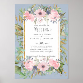 Poster Casamento Blush Pink Floral Boho
