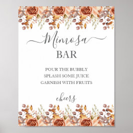 Poster Casamento Boho Rústico Country de Outono com Folha