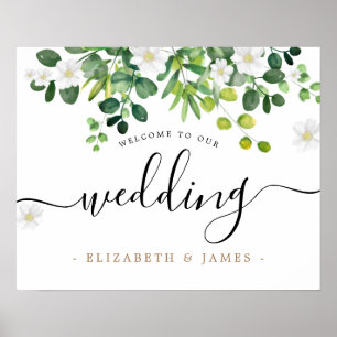 Poster Casamento Botânico de Verdura com Roteiro Simples