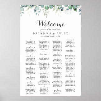 Poster Casamento Botânico Rústico com Eucalipto Verdejant
