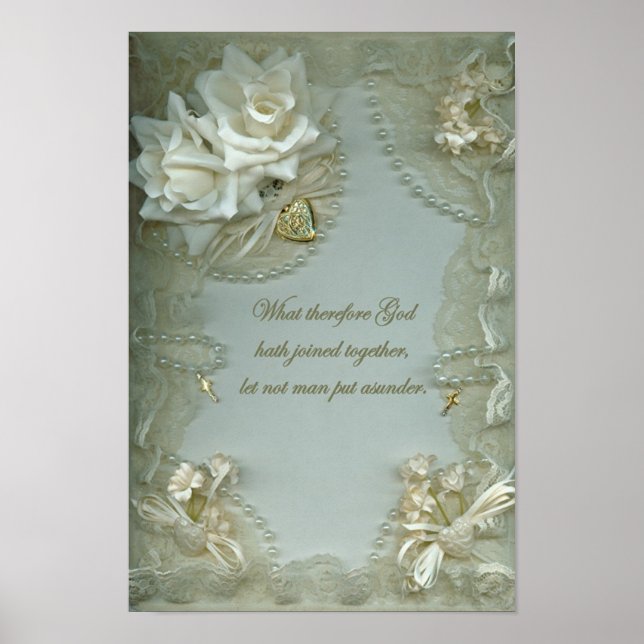Poster Casamento branco antigo (Frente)