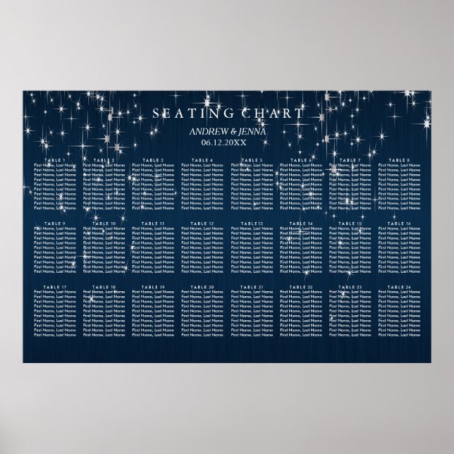 Poster Casamento Charming Star Struck - 24 Mesas (Frente)