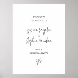 Poster Casamento Chic Moderno em Preto e Branco