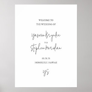 Poster Casamento Chic Moderno em Preto e Branco