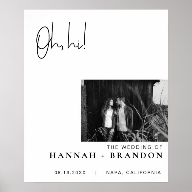 Poster Casamento Clássico de Tipografia Moderna Mínima (Frente)