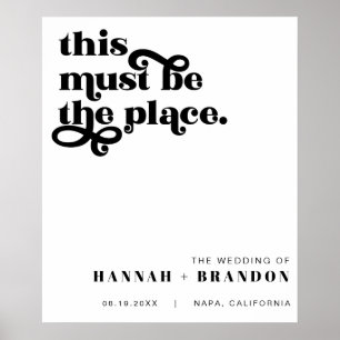Poster Casamento Clássico de Tipografia Moderna Mínima