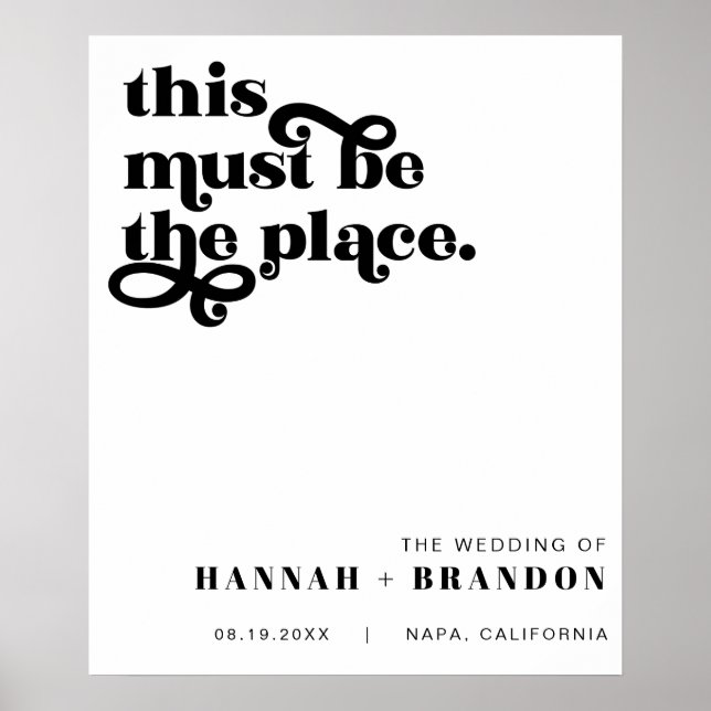 Poster Casamento Clássico de Tipografia Moderna Mínima (Frente)