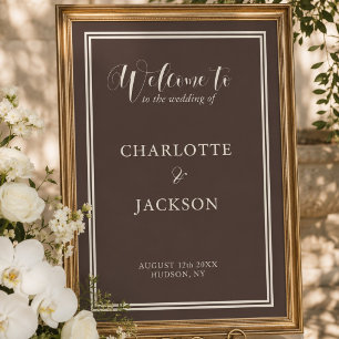 Poster Casamento Clássico Dinheiro Antigo Marrom Escuro
