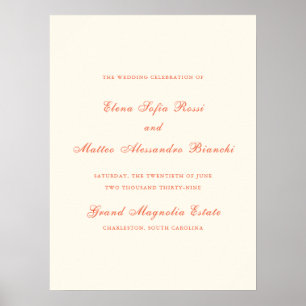Poster Casamento Clássico Moderno de Terracota Elegante