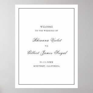 Poster Casamento Clássico Preto e Branco Atemporal