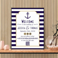 Casamento com Âncora Marinho e Stripe Branca