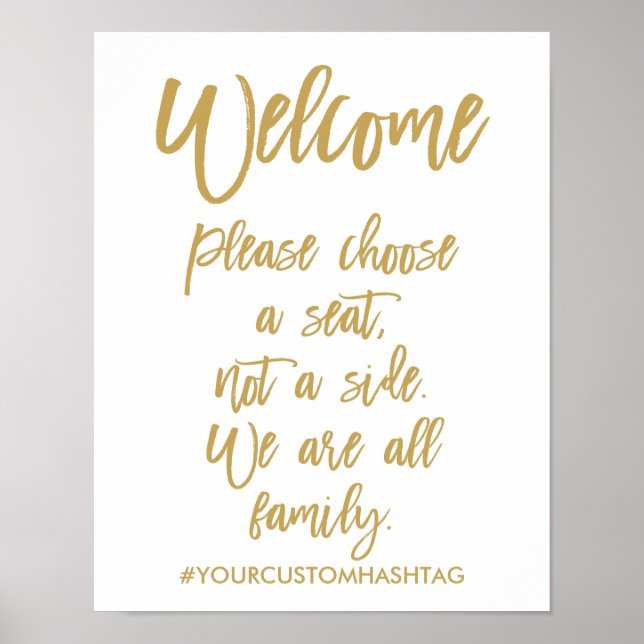 Póster Casamento com Chic Lettered Hand Por Favor Escolha (Frente)