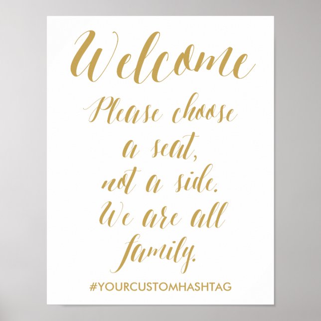 Póster Casamento com Chic Lettered Hand Por Favor Escolha (Frente)