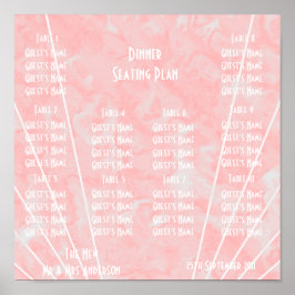 Poster Casamento com Design de Arte Marble Rosa