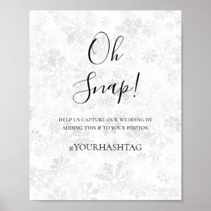 Poster Casamento com Floco de Neve de inverno