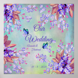 Poster Casamento com Flor de Lavanda Lilac