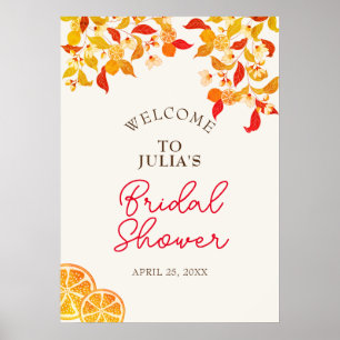 Poster Casamento com Folhagem Cítrica Amor Limão Fresco