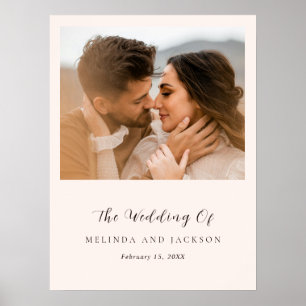 Poster Casamento com Foto Neutra Terrosa Moderna