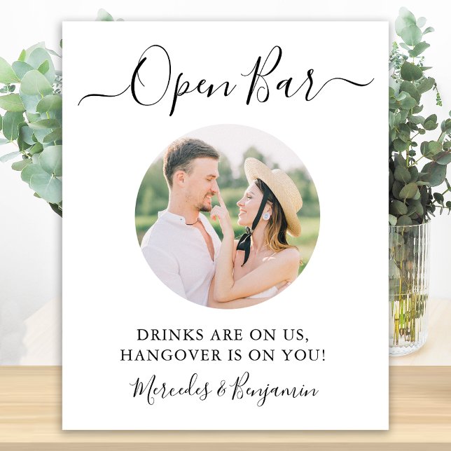Poster Casamento com Foto Personalizada e Bar Aberto Eleg (Criador carregado)