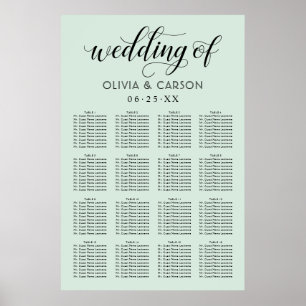 Poster Casamento com Letra Moderna em Preto e Verde Musgo