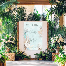 Poster Casamento com o Oceano Aqua Moderno