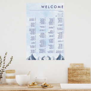 Poster Casamento com Padrão Moderno de Montanha de Invern